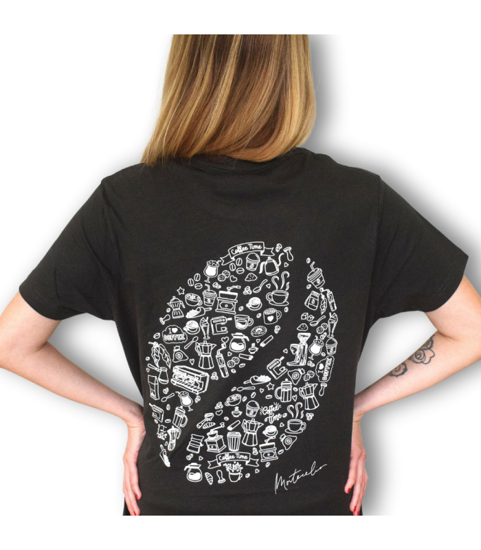 Camiseta negra Coffee Lovers | Merchandising Montecelio Café