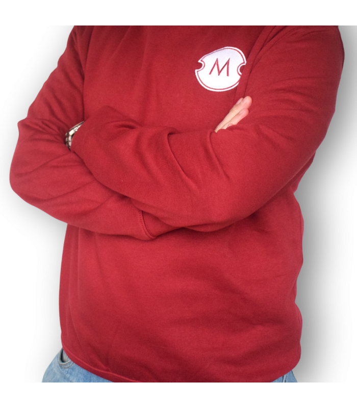 Sudadera roja Precision Is My Ritual | Merchandising Montecelio Café