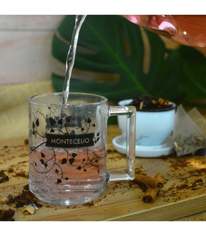 Pack de 4 infusiones en pirámide + tetera de cristal con tapa de bambú