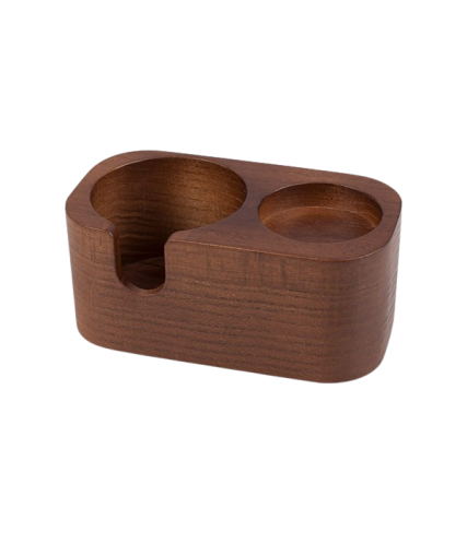 Tamping Station madera roble oscuro 2 huecos | Cafento Shop
