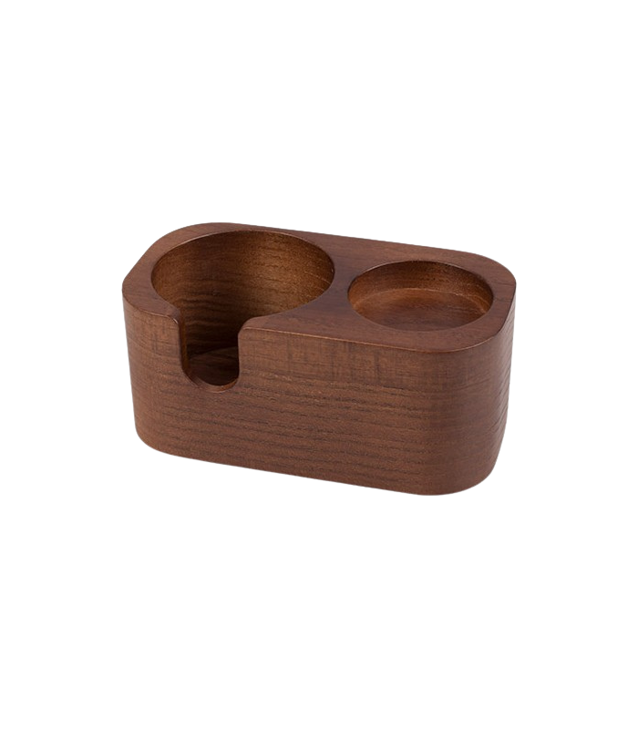 Tamping Station madera roble oscuro 2 huecos | Cafento Shop