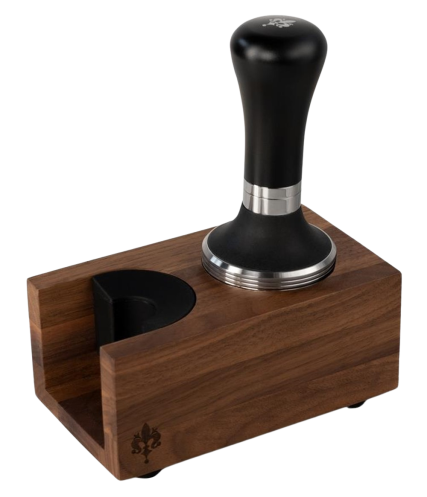 Tamping Station madera nogal 2 huecos | Cafento Shop