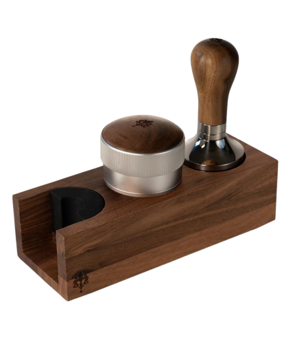 Tamping Station madera nogal 3 huecos | Cafento Shop