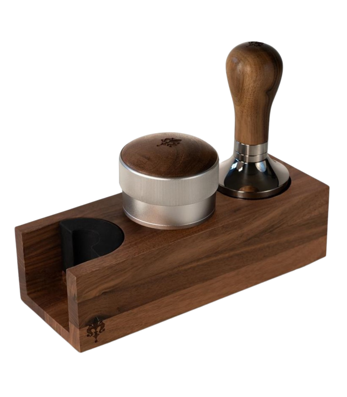 Tamping Station madera nogal 3 huecos | Cafento Shop